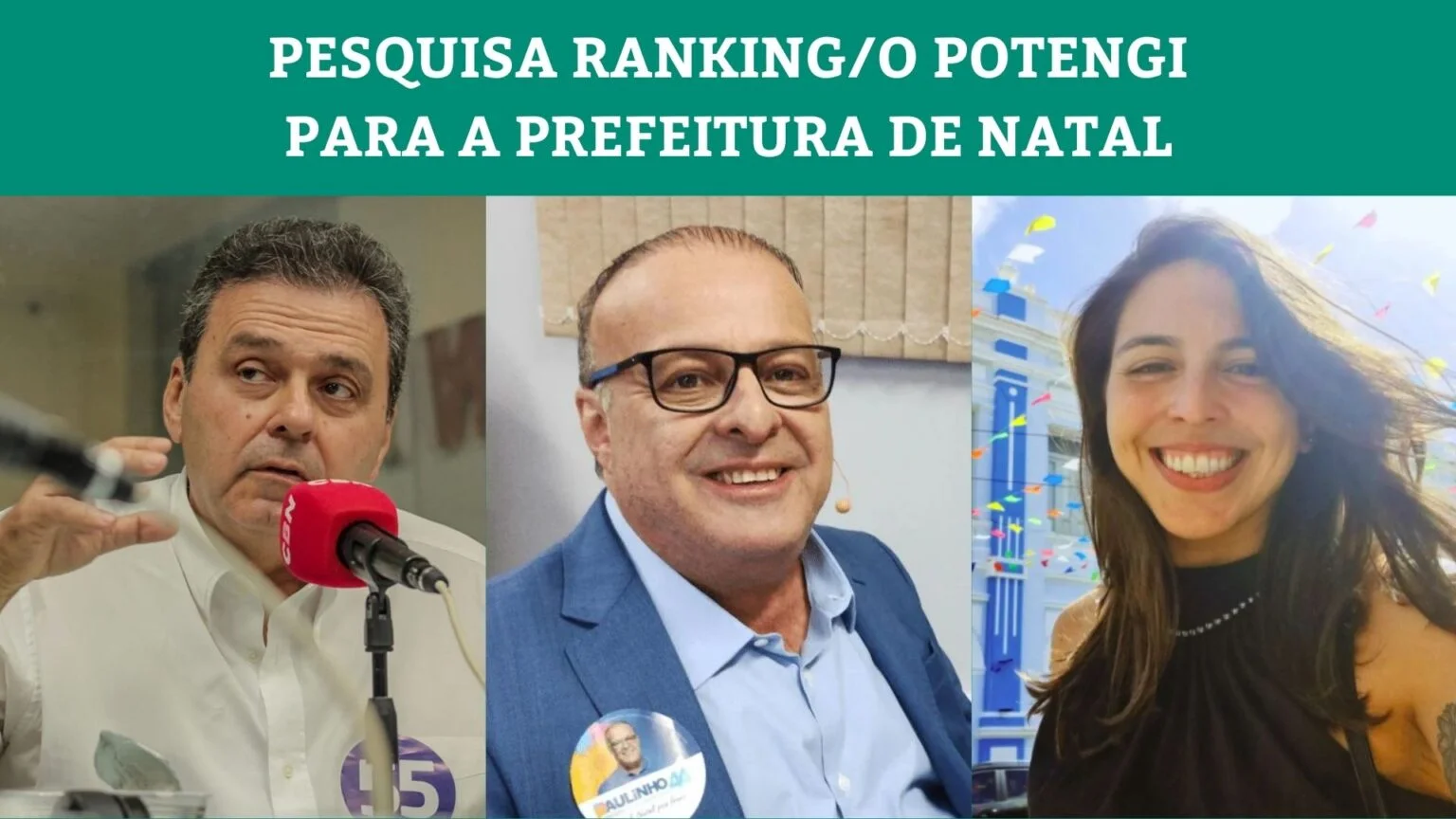 Carlos lidera com 39,15% dos votos válidos, Natália vem em segundo com 29,01%, tecnicamente empatada com Paulinho que tem 28,2%