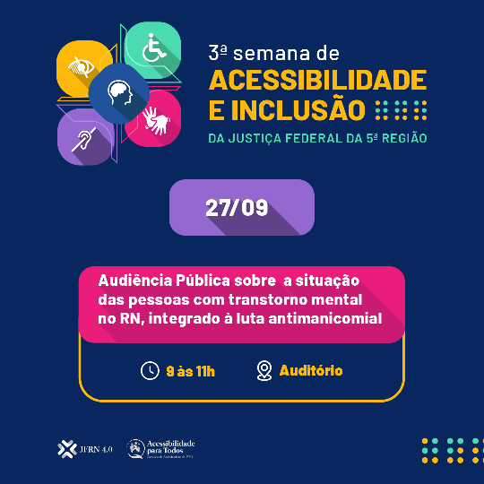 Justiça Federal do RN promoverá audiência pública sobre reforma psiquiátrica e direitos das pessoas com deficiência psicossocial