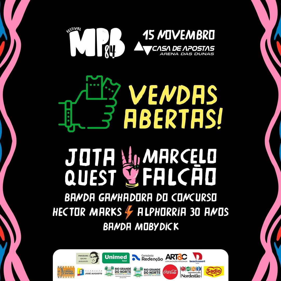 Festival MPB84 anuncia atrações confirmadas e início das vendas para a terceira edição em Natal