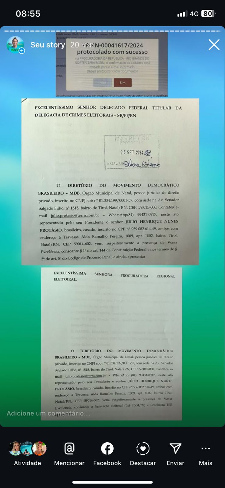 Denúncia: Júlio Protásio acusa Paulinho Freire de assédio contra candidatos do MDB