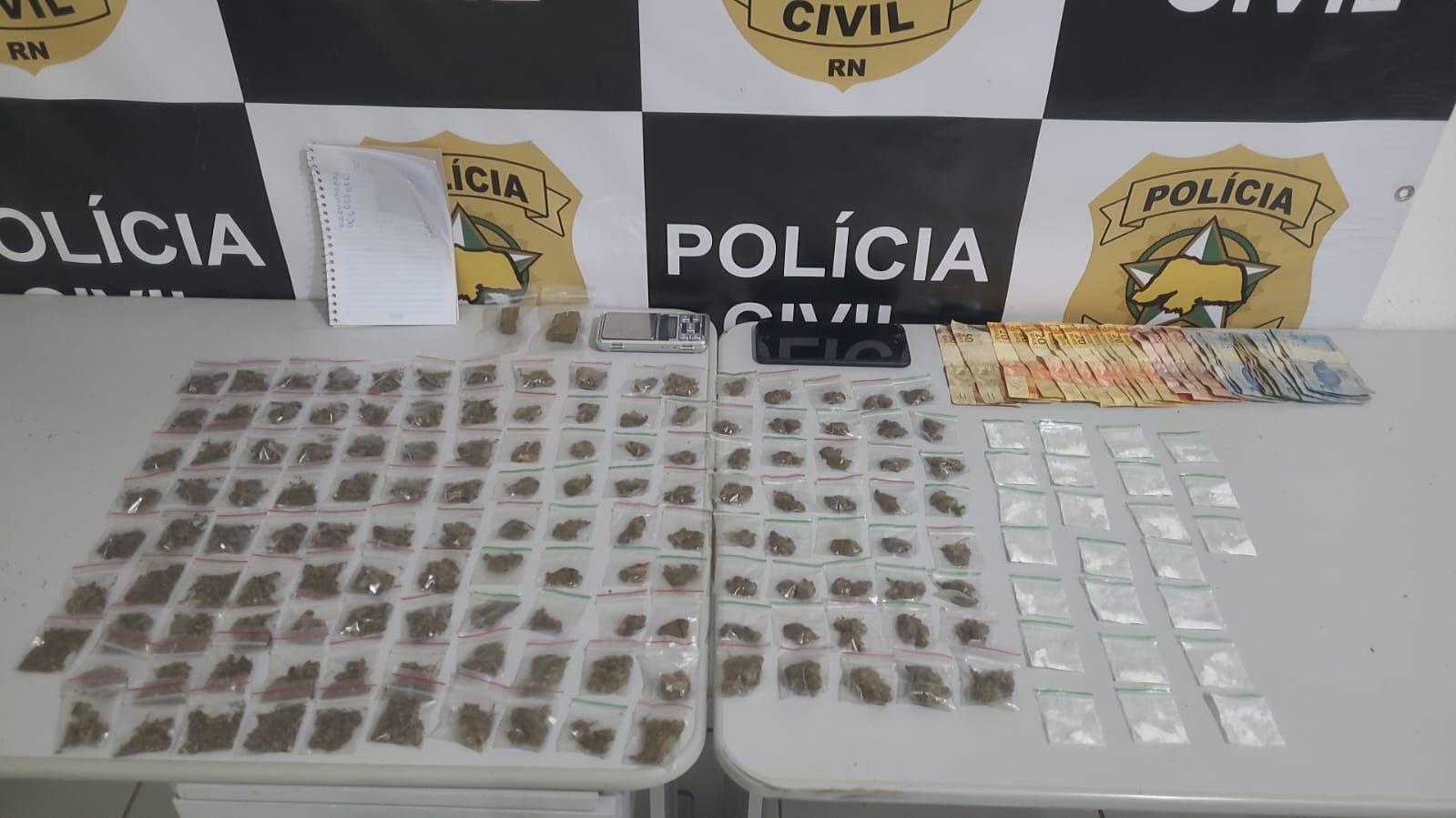 PCRN apreende três adolescentes traficando drogas no centro de Pipa