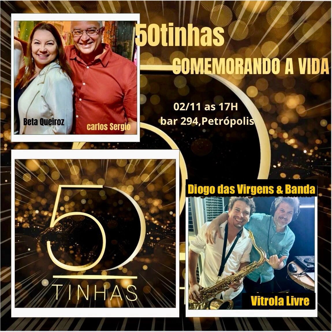 Quarta edição da festa 50tinhas acontece no dia 2 de novembro