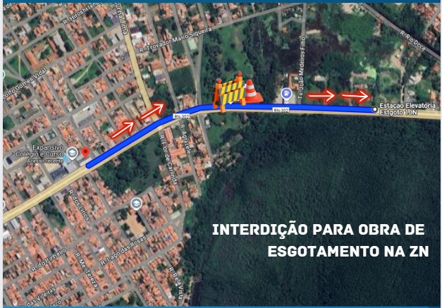 Implantação de rede de esgoto interdita Av. João Medeiros Filho a partir desta segunda (11)
