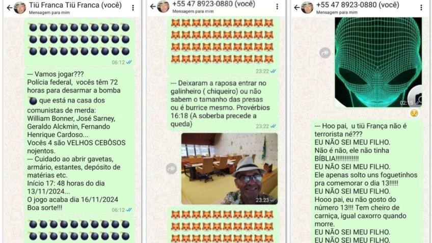 “Afastem-se da vida pública”, pediu homem-bomba a Lula e Bolsonaro