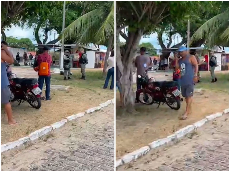 CHOCANTE: Filho mata pai a facadas em praça de Potilândia, arranca a cabeça da vítima e é preso após reagir contra a polícia