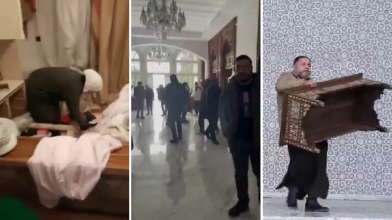 Cidadãos saqueiam palácio de Bashar al-Assad e levam até produtos da Luis Vitton