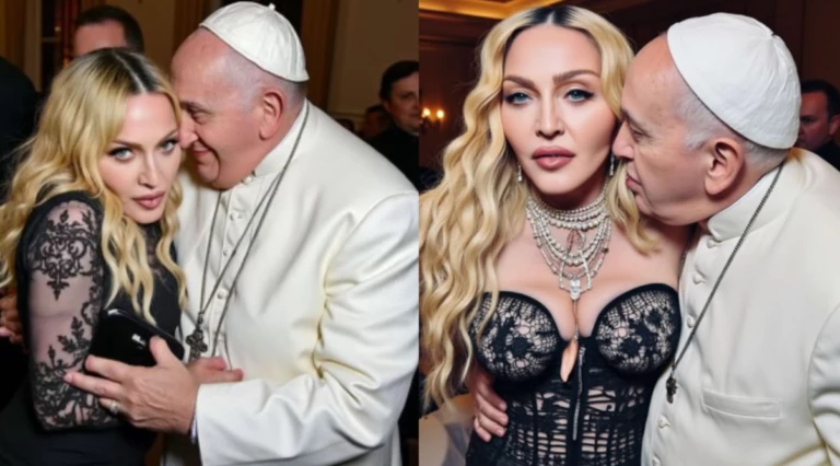 Excomungada, Madonna publica fotos de IA “de chamego” com o papa Francisco
