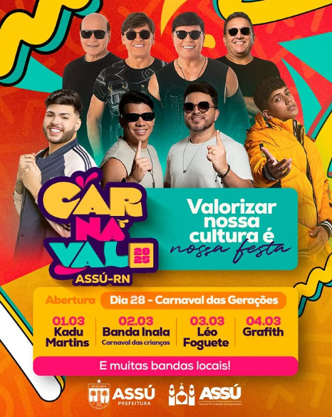 Prefeitura do Assú anuncia Carnaval 2025 com programação diversificada e fortalecimento da cultura local