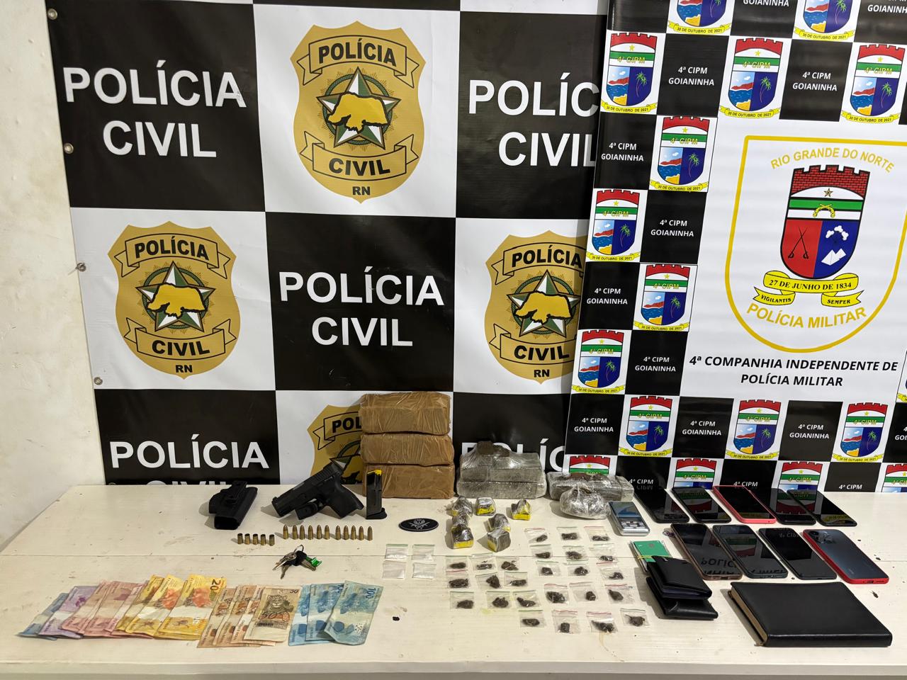 Polícias Civil e Militar prendem seis pessoas e um suspeito morre em confronto durante operação contra facção criminosa em Tibau do Sul