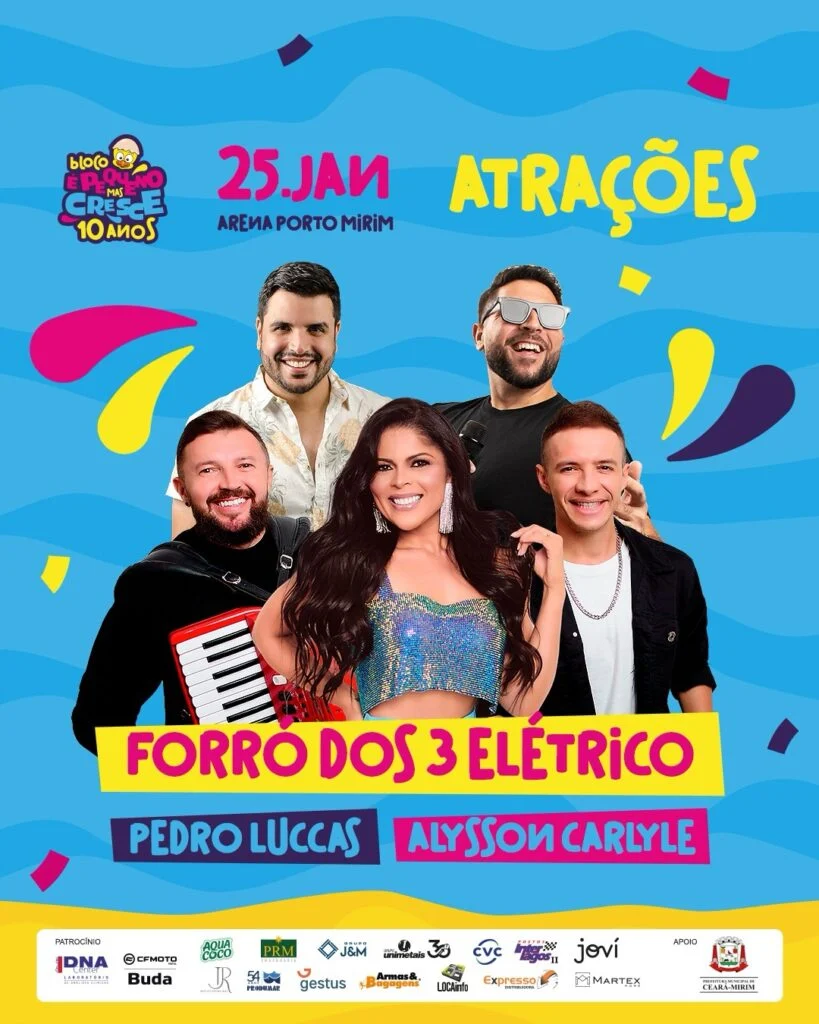 10ª edição do Bloco É Pequeno Mas Cresce agita prévia carnavalesca no Litoral Norte em 25 de janeiro