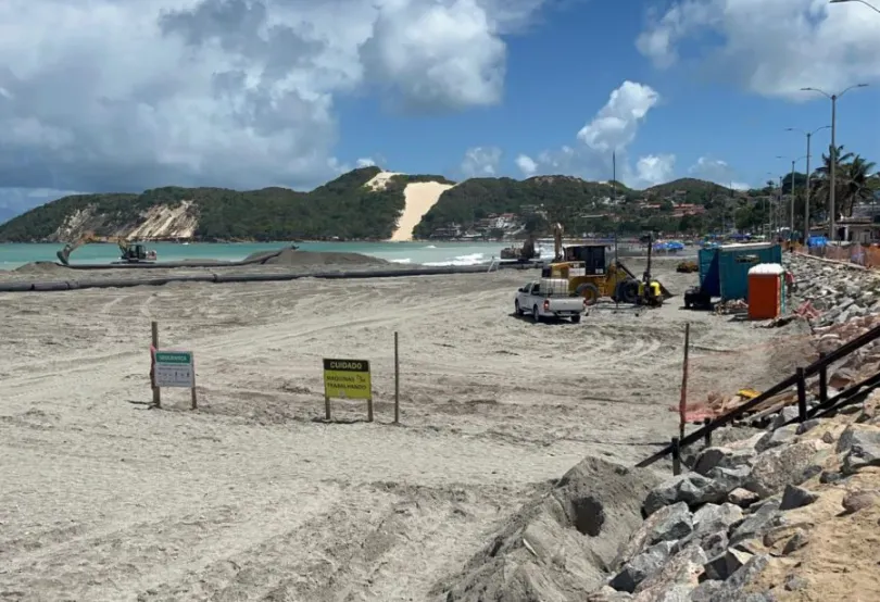Engorda da praia de Ponta Negra já atinge 90% de conclusão da obra