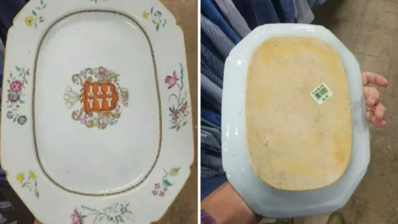 Homem compra prato de R$ 30 em brechó e descobre em pesquisa no Google que vale R$ 28 mil