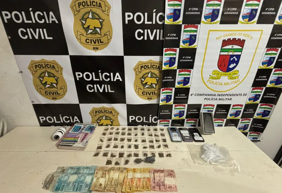 Polícia prende mãe e filho por tráfico de drogas durante operação em Tibau do Sul