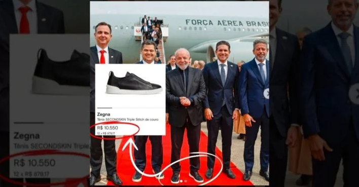 Ostentação! 'Humilde' Lula desembarca no Japão com tênis de R$10,5 mil