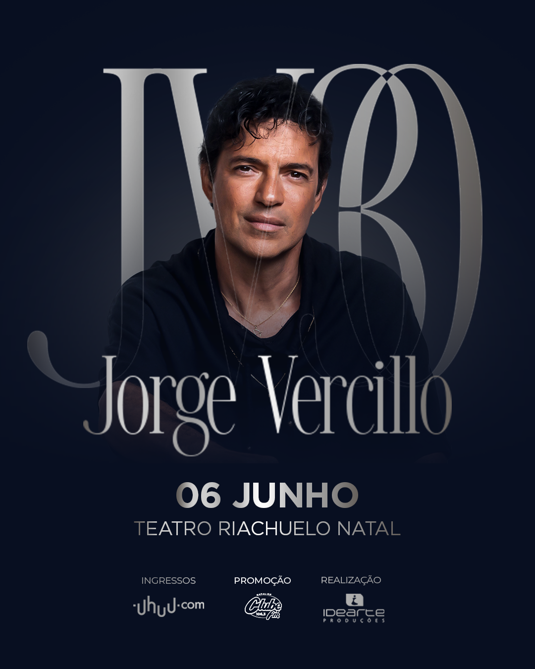 Jorge Vercillo celebra 30 anos de carreira no Teatro Riachuelo Natal