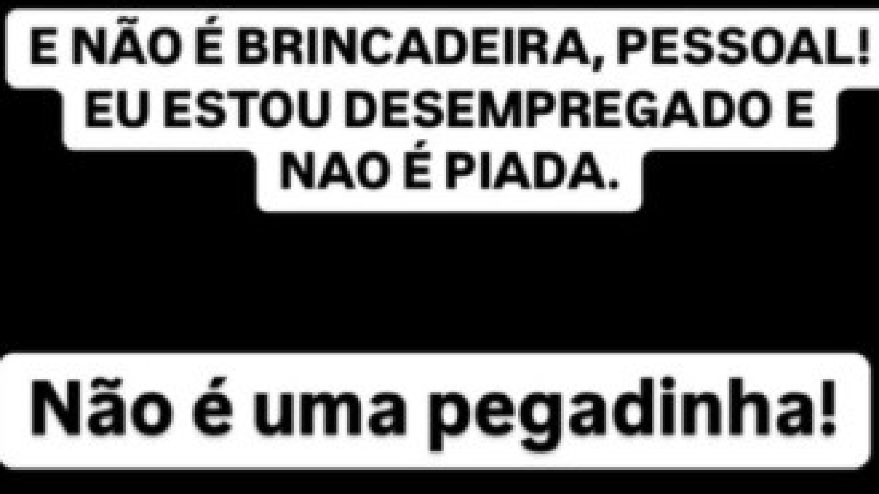Ator global faz campanha nas redes sociais para arrecadar dinheiro via Pix: 'Eu estou desempregado e não é piada'; saiba quem é