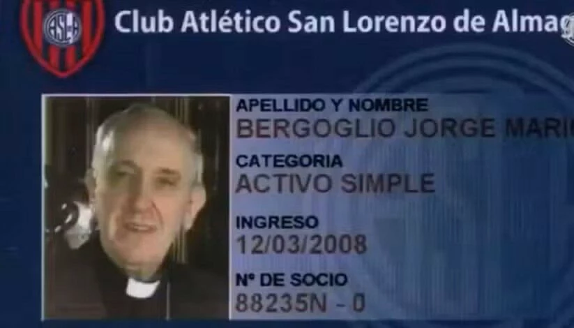 Idade e hora da morte do papa coincidem com n° de sua carteirinha de sócio do clube