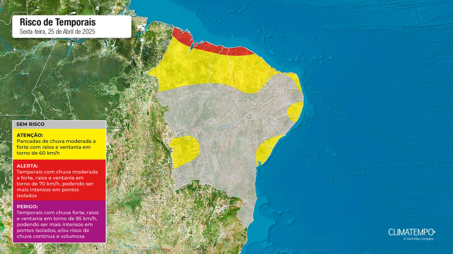 Temporais atingem o Nordeste e alertas são emitidos na costa norte