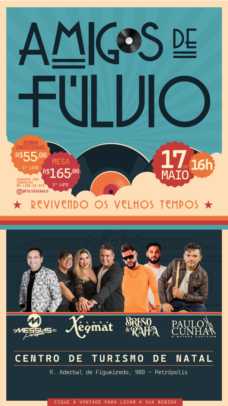 Festa Amigos de Fúlvio 2025 promete reencontros e muita música no Centro de Turismo de Natal