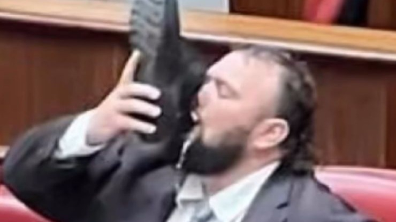 Deputado coloca cerveja dentro de tênis e bebe durante sessão no plenário