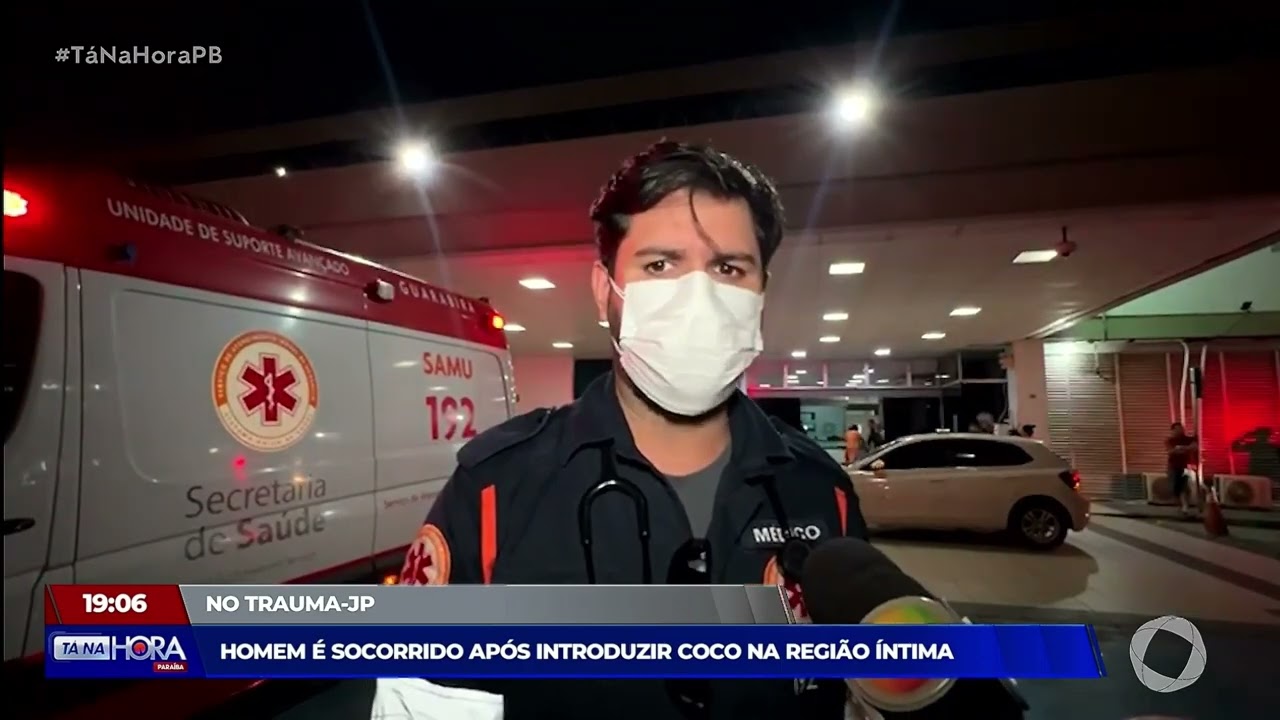 Morador de Belém é levado às pressas para o Trauma após tentar introduzir um coco no ânus