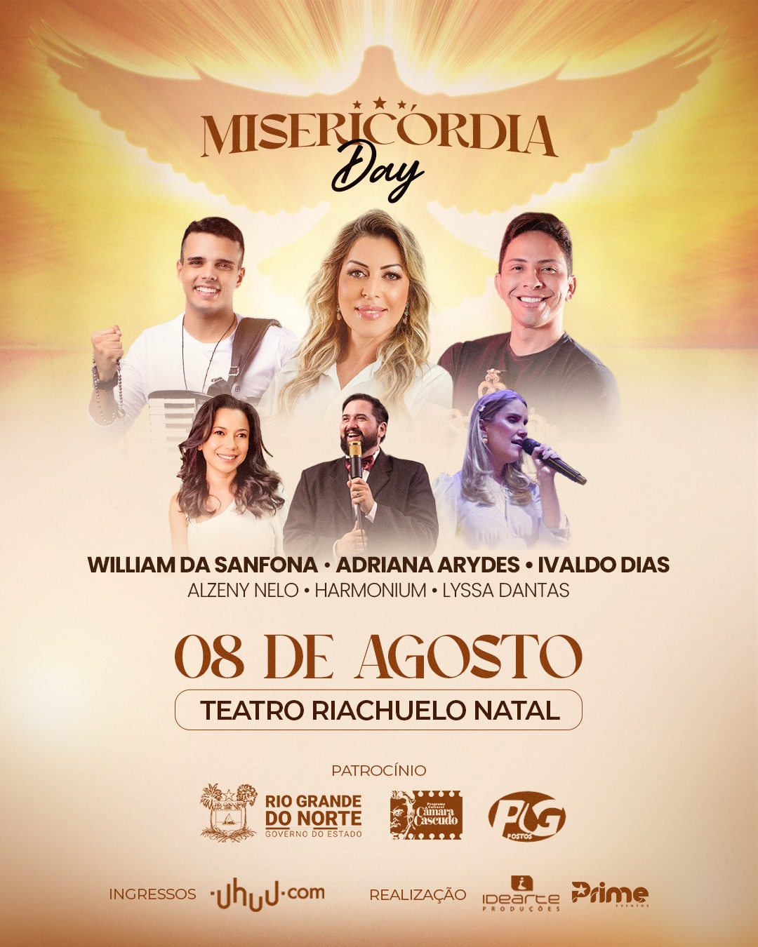 Festival Misericórdia Day chega ao Teatro Riachuelo dia 08 de agosto com grandes atrações católicas