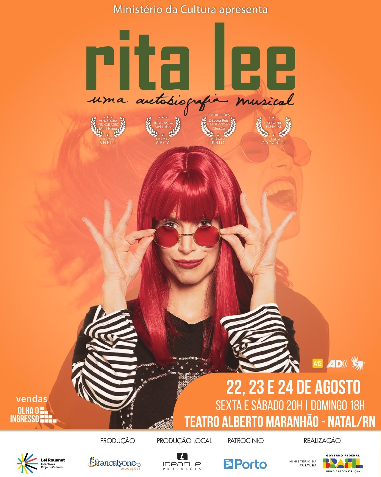 Depois do sucesso em São Paulo, Rita Lee – Uma Autobiografia Musical chega a Natal para três apresentações no Teatro Alberto Maranhão
