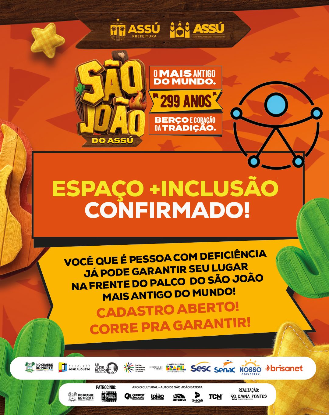 São João do Assú 2025 inicia cadastro para o Espaço +Inclusão nesta quinta-feira (5)