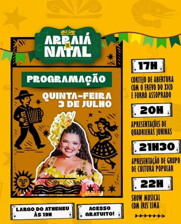 Arraiá de Natal chega ao Largo do Atheneu de quinta a sábado