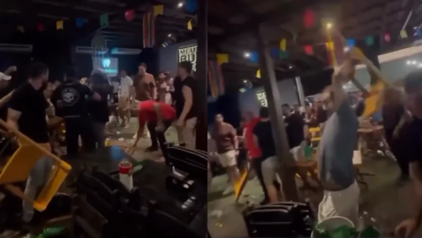 Briga generalizada deixa bar destruído em Candelária; estabelecimento diz que ato foi premeditado