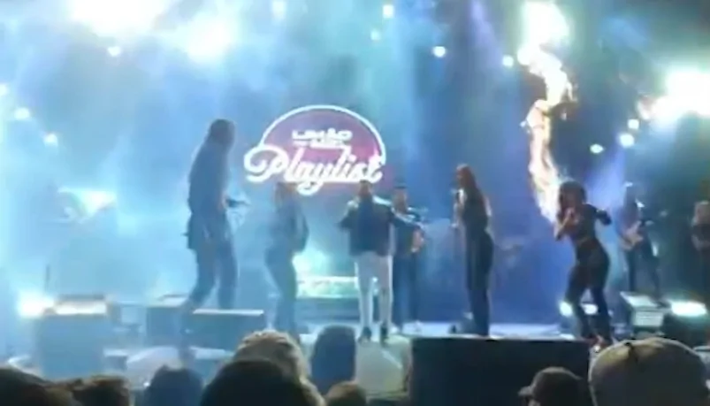 Backing vocal da banda Limão com Mel tem cabelo atingido por fogo durante show