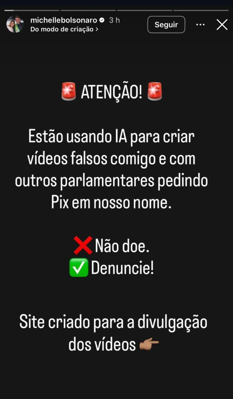 FAKE: ‘Vaquinha’ de Michelle Bolsonaro e outros parlamentares circula nas redes