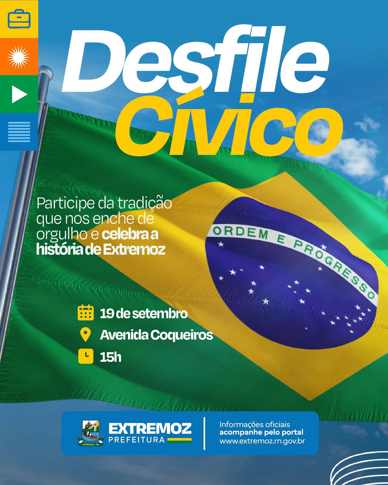Extremoz realiza grande Desfile Cívico com a participação de 30 escolas e 17 bandas