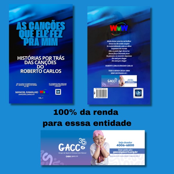 Manoel Ramalho lança eBook sobre as músicas de Roberto Carlos e doa 100% da renda ao GACC