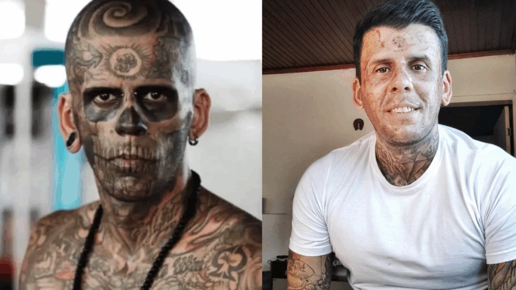 Convertido, homem mais tatuado do país está irreconhecível