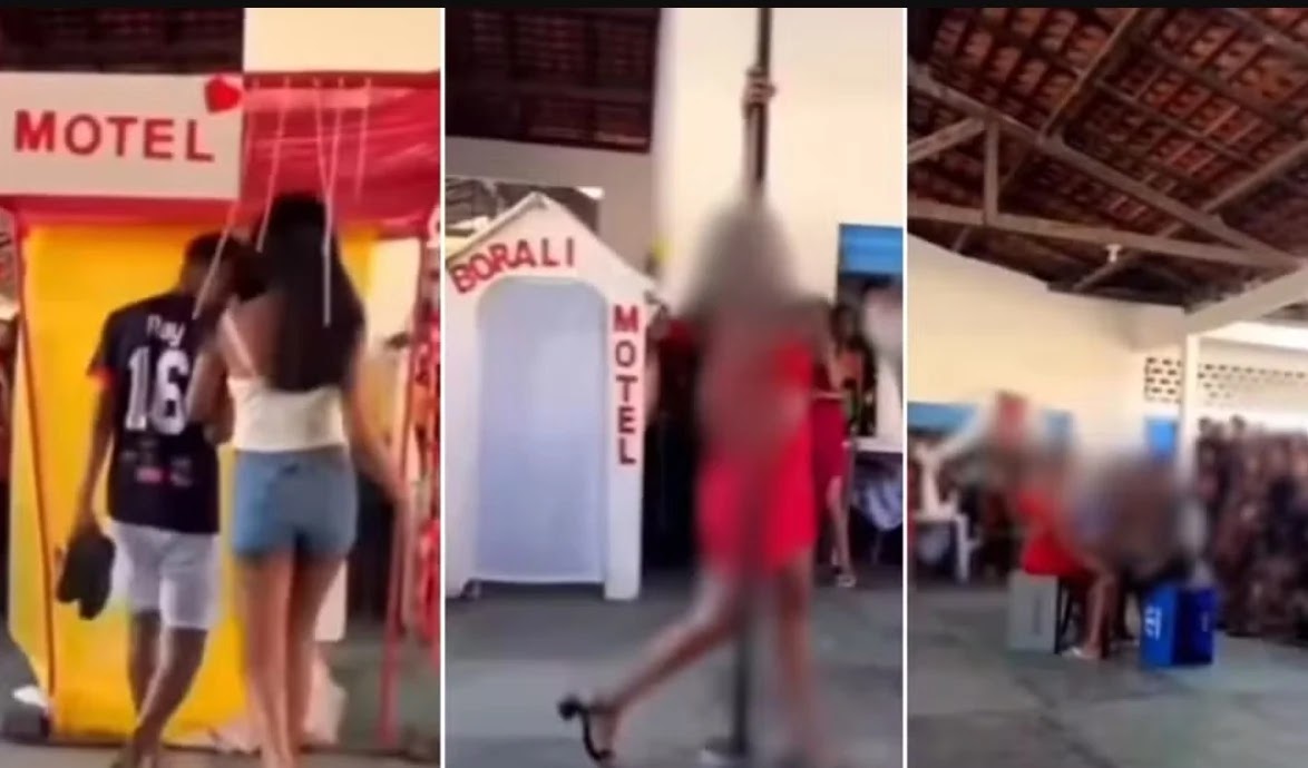 Polêmica: Alunos montam 'motel' e simulam atos sexuais em gincana escolar