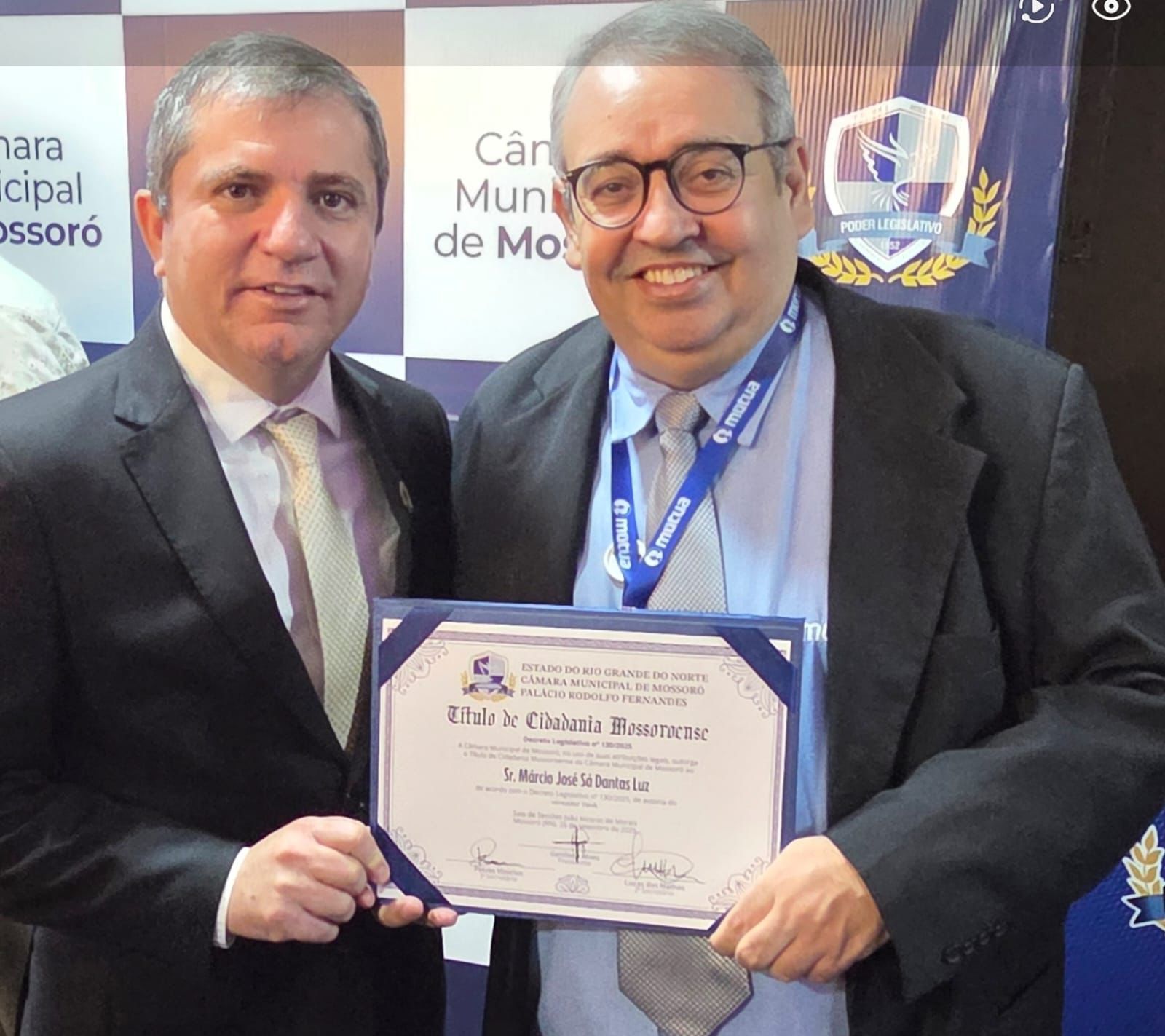 Diretor Geral da Mútua-RN, Márcio Sá, é homenageado com título de Cidadão Mossoroense