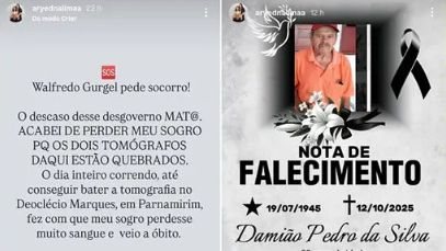 Idoso morre após esperar 4 horas por exame; tomógrafos quebrados no Walfredo voltam a expor crise na saúde do RN
