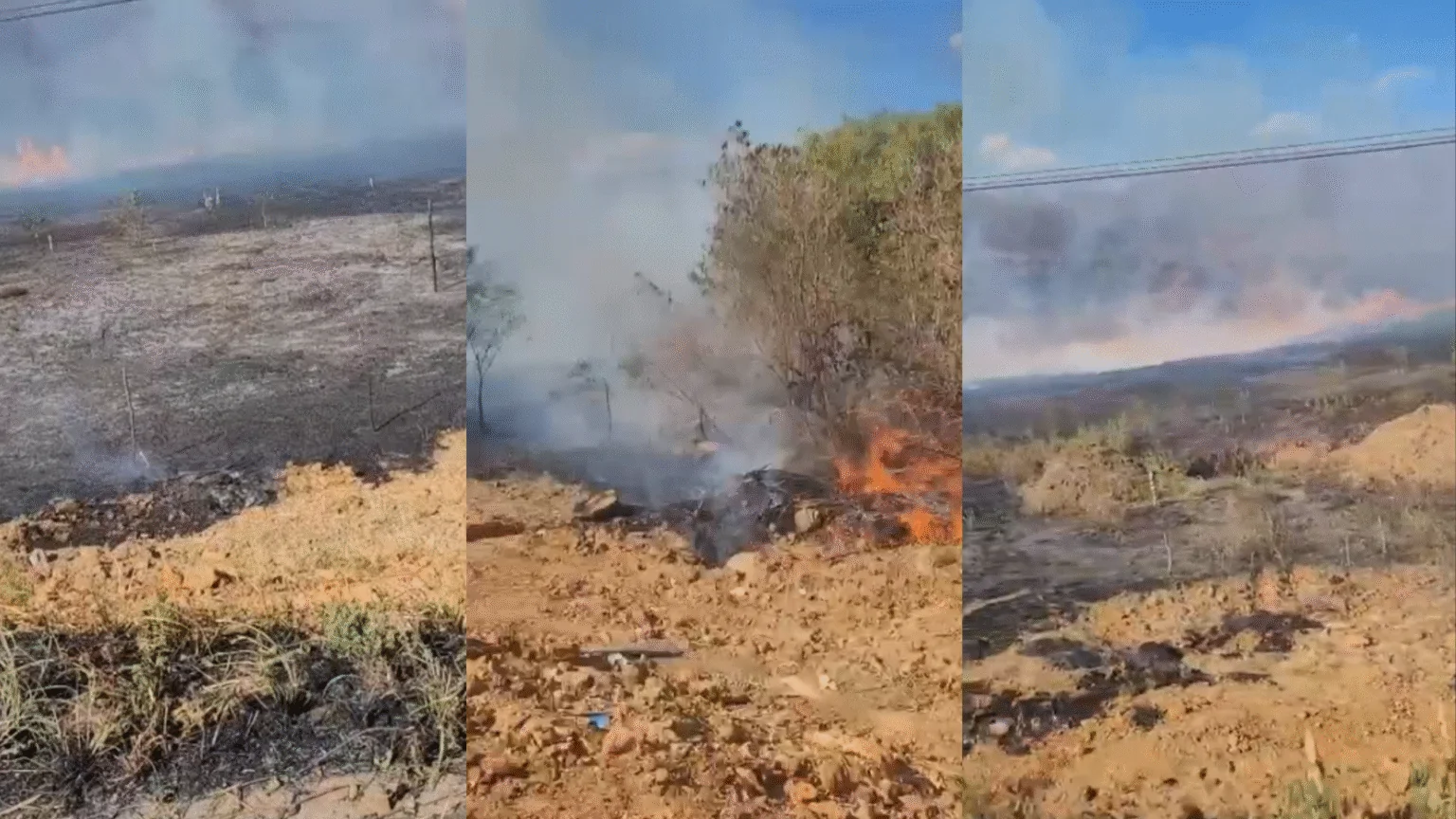 Incêndio florestal atinge área de 6 km² e ameaça residências em São Miguel, no Alto Oeste potiguar