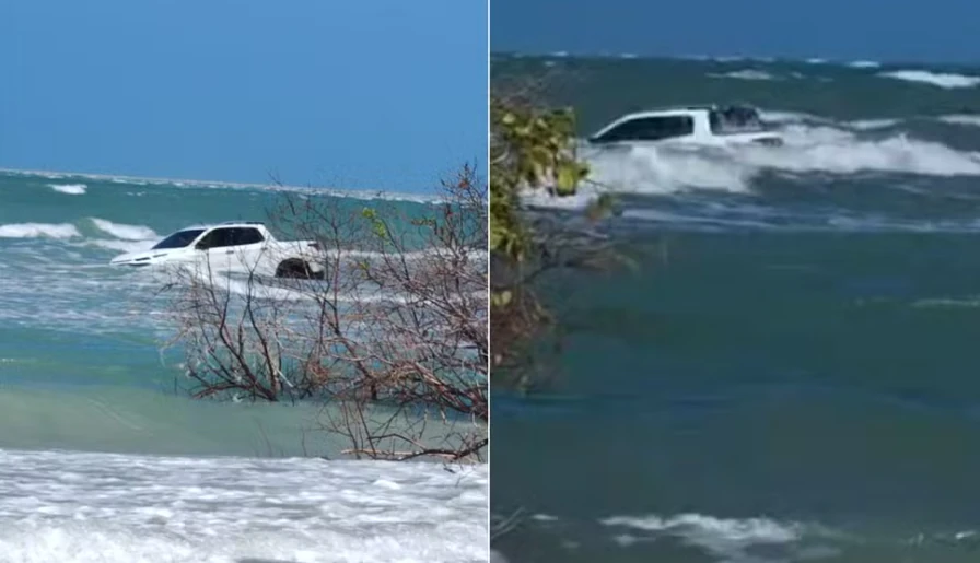 Chineses ficam ilhados por mais de seis horas após maré subir no litoral do RN