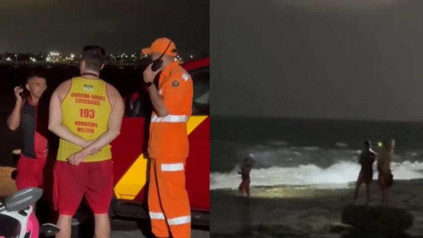 Bombeiros fazem buscas por homem levado pela correnteza na Praia do Forte