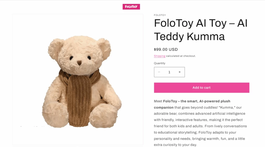 Urso de pelúcia com IA é retirado do mercado após falas sexuais