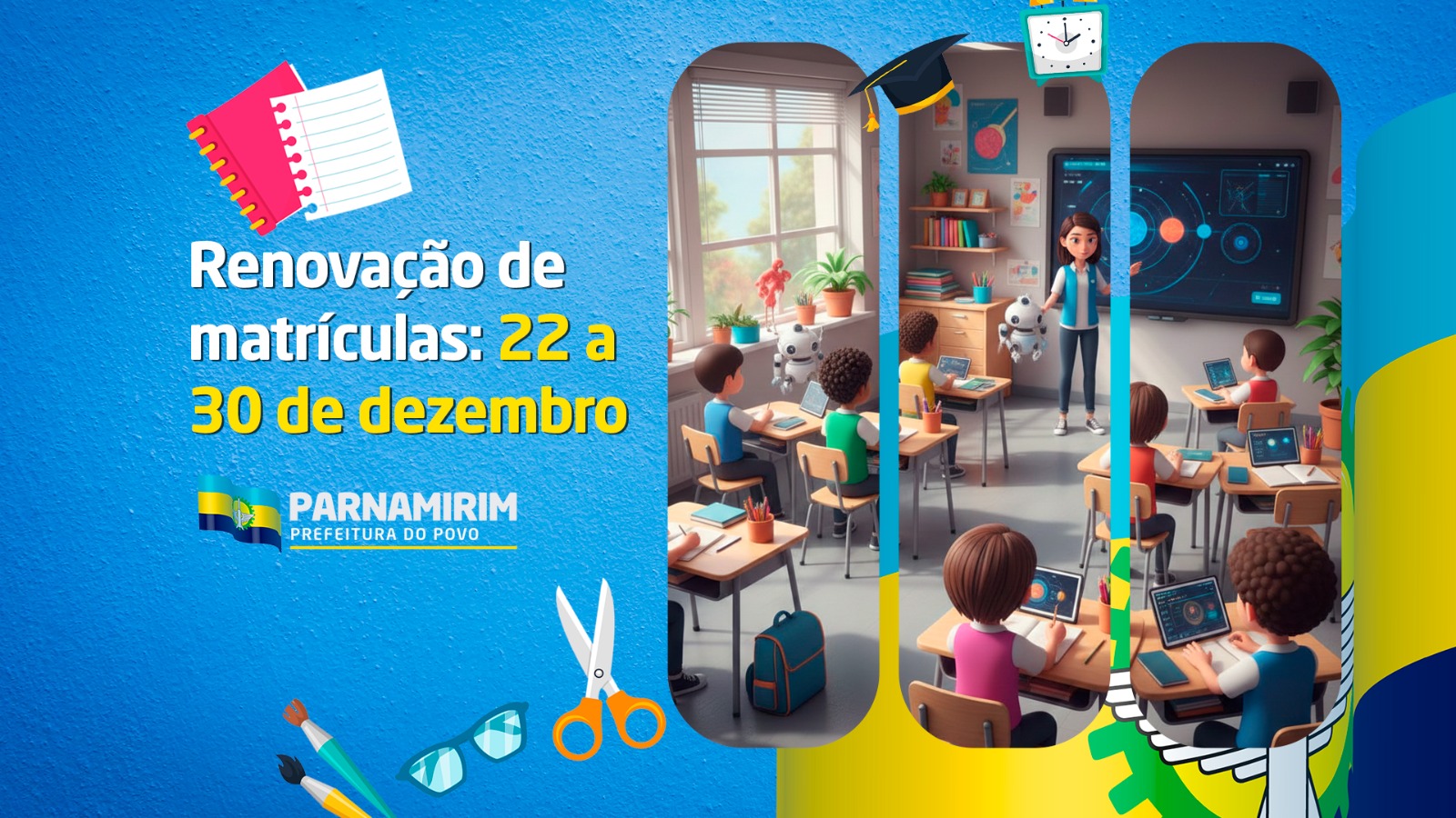 Prefeitura de Parnamirim abre período de renovação de matrículas na rede municipal de ensino