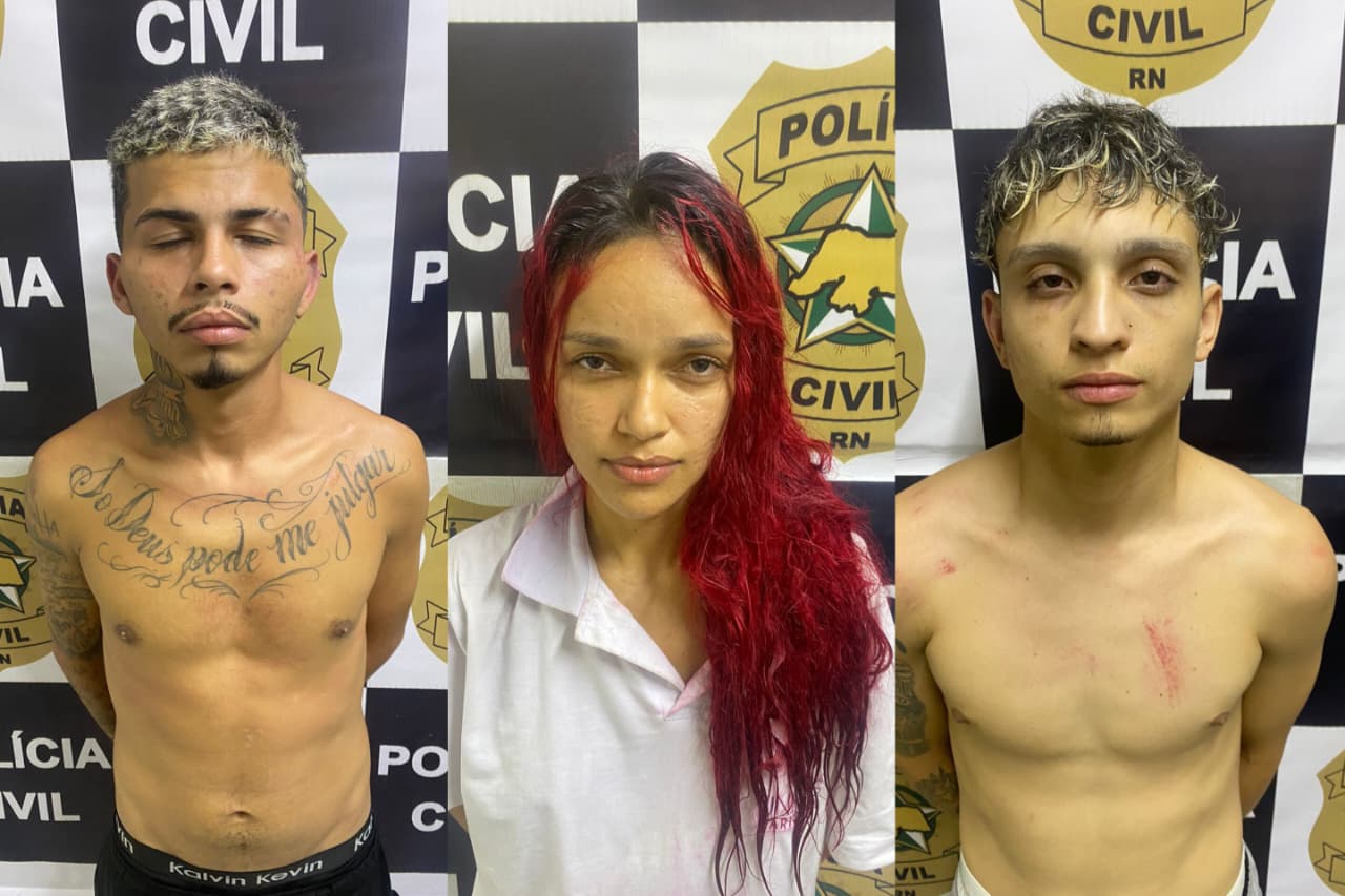 Após assalto a salão de beleza, trio é preso em motel na zona Sul de Natal; bebê estava no local