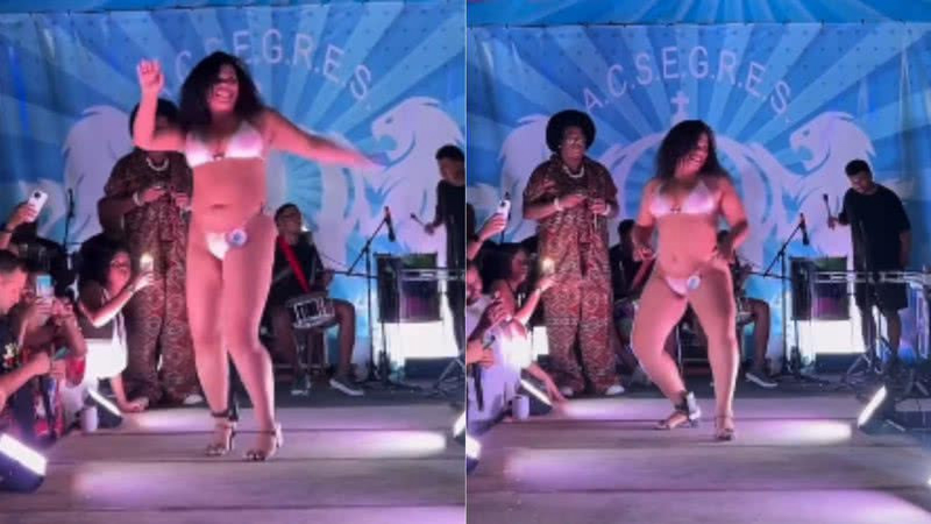 Candidata à rainha do Carnaval bomba na web ao sambar usando tornozeleira eletrônica