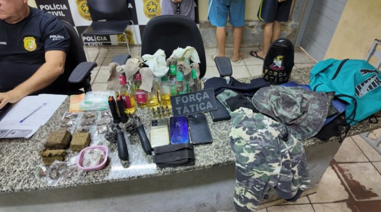 Polícia frustra ataque entre facções e apreende armas, drogas e coquetéis molotov em Mossoró