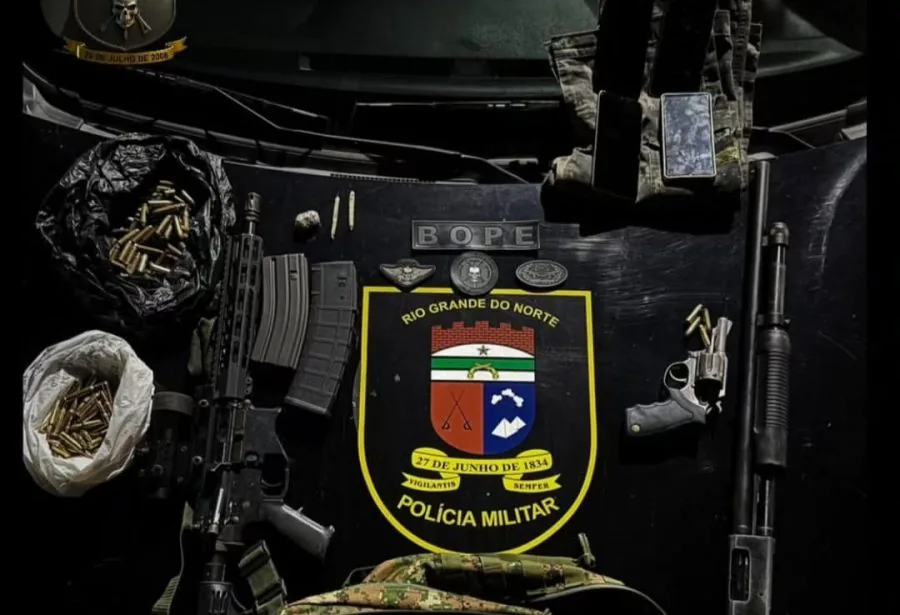 BOPE apreende fuzil e outras armas após confronto em Goianinha