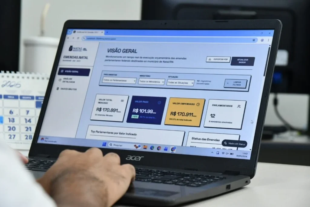 Natal ganha Painel de Monitoramento de Emendas Parlamentares