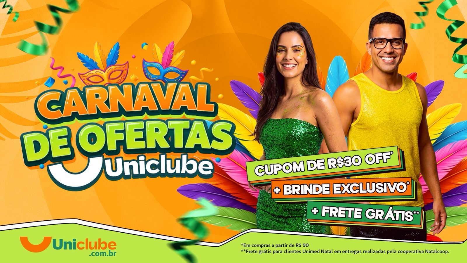 Uniclube lança campanha de Carnaval com cupom de desconto para compras online