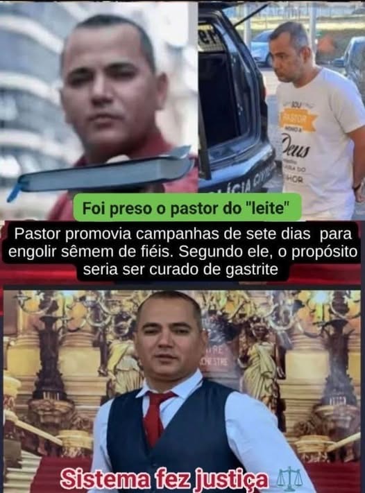 Pastor é preso por engolir esperma dos fiéis para curar gastrite
